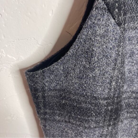 Vintage Harris Wallace Wool Zip Vest Plaid Gray Size Large - Picture 3 of 6
